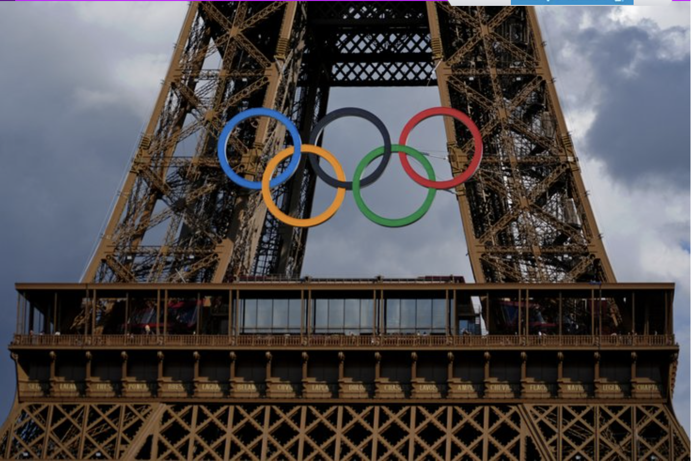 Eiffel Tower with Olympic Rings